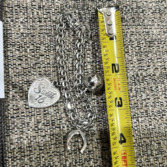 Vintage Intricate Silver Charm Bracelet Sterling Silver J105 - Picture 7 of 7